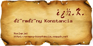 Örmény Konstancia névjegykártya